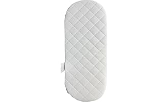 PINKFAIRY Microfibre Hypoallergenic Quilted Baby Fully Breathable Mattresses Will Fit the Boori Oasis Stokke Oval Mamas & Papas and Mothercare Moses Baskets (74 X 35 X 4 CM)