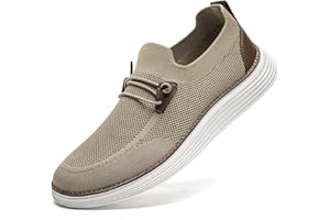 CAIQDM Bequeme nackte Slip-On-Loafer für Herren hautfreundliche rutschfeste Innensohlen Walking-Freizeitschuhe Retro-Mode leichte und atmungsaktive Outdoor-Fitness-Joggingschuhe