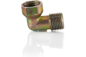 BFG 1/2" BSP Hembra x 1/2" BSP Macho Codo Adaptador Cocina, Zinc, Arandela de Goma, Adaptador Parrilla de Gas