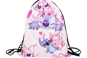 SALGIA Bolsas de Cuerdas para Infantils,Stitch bolsa mochila cordones,Gymsack Infantil Bolsas,mochila cuerdas guardería,con patrón Stitch, para deportes,escuela,natación,playa,camping,viajes