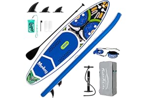 FunWater Nadmuchiwana Deska Wiosłowa Stand Up Paddle Board Z Akcesoriami Do Deski Wiosłowej Plecak, Pompka Ręczna, Smycz, 3 Zdejmowane Płetwy, Regulowane Wiosło Pływające