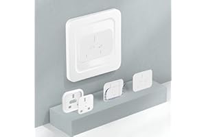 20Pcs Plug Socket Covers UK,Baby Safety Outlet Covers,XYOFUN 2023 Upgraded Adhesive-self Outlet Protectors,Child Plug Covers for Sockets UK,Baby Proof Electric Shock Prevention(White)