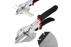 EUIOOVM Ciseaux à 45 degrés, ciseaux pour canal de câble, ciseaux à onglets angulaires, coupe précise, moulure décorative en PVC MDF, réglable de 45 à 135 degrés avec 12 lames de rechange