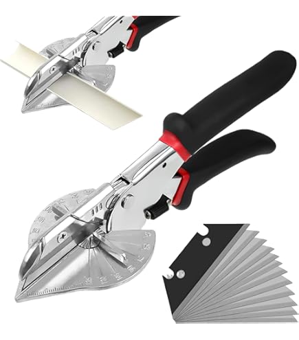 Forbici Multifunzione Ad Angolo Regolabile 45-135° - Per PVC E Guarnizioni Con 10 Lame Di Ricambio - Foto 9