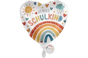 balloa Foil Balloon School Child for School Enrolment, Helium Balloon with Print School Child in Heart Shape, Gift for First Day of School for Girls or Boys, Decorative School Party or School Cone, 33