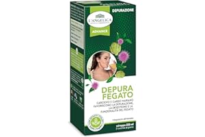 L'Angelica Sciroppo Integratore Detox Fegato a base di Curcuma, Carciofo e Cardo Mariano, Effetto Depurativo Fegato, senza Glutine, senza Lattosio, Vegan, 250 ml