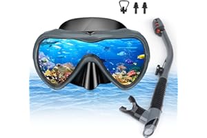TAM88 Snorkel Set Adult, Diving Mask and Snorkel with Earplugs and Nose Clip, Wide View & Anti-Fog Swimmming Goggles, Snorkeling Packages for Adult, Kids