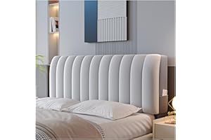 GOFOHIMI Velvet Bed Headboard Slipcover for Queen Full Twin King Size Bed,Quilted Bed Headboard Cover Thicken Headboard Dustproof Protector Cover,Light gray,120CM