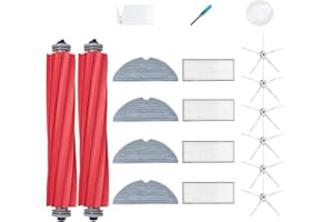 Loveco Compatibile per Accessori di Ricambio per Roborock S7 (2 Spazzola Principale, 4 Spazzole Laterali, 4 Panni per Mocio,4 Filtro,1 Strumento di Pulizia)