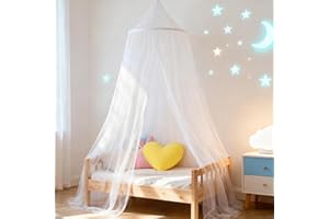 Wnqou Mosquito Net for Bed, Large Dome Canopy Mosquito Net for Single/Double Bed, Girls Room Drcor,Easy Installation for Travel and Home (White)