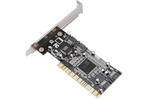 DPOFIRS Tarjeta controladora SATA PCIe 3.0 X1 de 4 puertos, PCI de 4 puertos a tarjeta RAID SATA PCI Express a SATA 1.5 Gbps Sil3114 Chipset Adaptador de tarjeta controladora RAID Compatible con 4 discos duro