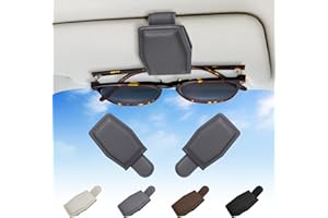 Bryze 2 Pack Magnetic Sunglasses Holder for Car Visor - Secure Clip with Universal Fit for Most Glasses, Non-Slip Design & Compact Storage Accessory (Grey)