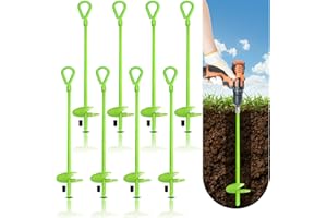 Lauyeboho 46cm Bodenanker Erdanker,Heavy Duty Erdanker Schaukel Set Anker,Bodenanker Trampolin Erdanker für Schaukeln,Campingplatz,Schuppen,Zelte,Vordächer,Adapter Nicht enthalten