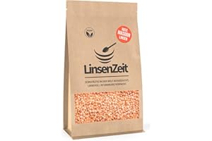 LinsenZeit Rote Masoor Linsen 600g – Red Lentils/Masoor Dal/Split Red Lentils – Schnellkochende Linsen mit mild-nussigem Geschmack – Ideal für Dals, Suppen, Currys & Eintöpfe – Proteinreich