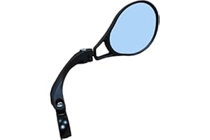 Hafny E13 Approved E-Bike Mirror, Large Surface Handlebar Bike Mirror, HD Automotive Grade Glass Bicycle Mirror, Safe Blast-Resistance Cycling Mirror (HF-M901RB-FR01) (Blue Right)