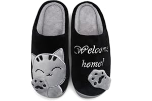 Mishansha Chaussons pour Femme Homme avec Dessin Animé - Mignon Chaud Doux et Confort
