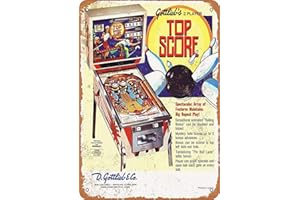 BCTS Top Score Pinball - Panneau de décoration d'extérieur - 20,3 x 30,5 cm