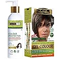 INDUS VALLEY Colour Protective Shampoo 200 ml Without Sles, No Parabens, Ph 5.5 with Natural Damage Free Gel Colour Medium Brown 4.00 Gel Hair Colour (20 g, 200 +200ml = 400 ml)