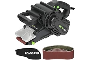 GALAX PRO 1010W Belt Sander, 120-380 RPM Variable Speed Settings, Dust Bag，5 Sanding Belts(76x533 MM)