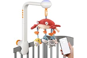 TUMAMA Spjälsäng Mobilset Musikaliskt Ljus Mjuka Djur Hängande skalllerleksaker Mute Spin Motor Barnkammare Sovmaskin för spädbarn 0 3 6 9 Månader Nyfödda Småbarn Presenter