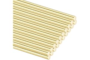 sourcing map 20Pcs H65 Brass Round Rods, 1.5mm OD x 200mm Length Solid Stock Lathe Bar, Welding Rod for Knife Handle Pins, DIY Craft Model Plane Car, Drift Punches Shaft Machining