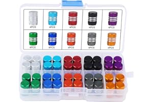 TsunNee Reifen Ventilkappen, Auto Reifen Ventilkappen Abdeckung, Staubdicht Aluminium Auto Luftkappen, 10 Farben, 40 Stück