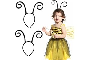 VZXQX Lot de 2 Bandeaux D'antenne Papillon, Serre-tête Papillon Bandeau d'abeille pour Enfant Bebe Fille Femme, Serre Tete Fourmi Noires pour Halloween Carnaval Fêtes Accessoire de Costume Tête