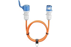 goobay Cavo prolunga CEE per caravan, 5 m, spina CEE a presa CEE, presa CEE con coperchio di chiusura, IP44, cavo da campeggio, camper e caravan, 76228