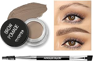 ANGLICOLOR PHOERA Augenbrauencreme, 6 Farben Augenbrauen-Pomade Brauenfarbe Wasserdichtes Augenbrauen-Pomade-Gel, Make-up Wasserdichte Augenbraue für langanhaltendes Augenbrauen-Make-up (02 Taupe)