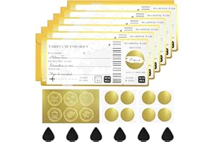 TEYOMI 6 Tarjetas de raspado de boletos de viaje con sobres, tarjeta de embarque de raspado personalizada, empaque de regalo de viaje único, boleto sorpresa de raspado y revelación para cumpleaños, novias