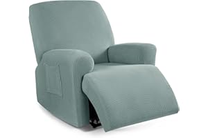 ZEAINK Funda de Sillón Relax Reclinable Elástica 1/2/3 Plaza , Jacquard Funda Reclinable 4/6/8 Piezas con Bolsillos Laterales, Antideslizante Extraíbles y Lavables Fundas Reclinable Protector ( Color : #4 ,