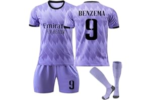 DUOROUPUTAO Maillot de Foot 2024/2023 No.7 Vinicius jr,No.5 Bellingham Ensemble Football Entrainement T-Shirt et Short avec Chaussettes