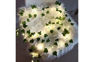 DYBOHF winorośl łańcuch świateł, [2 sztuki] światełka bluszczowe winorośl liść, lampki choinkowe 6,5 stopy 20 LED girlanda wieniec wisząca lampa (zasilanie bateryjne) lampki nocne do domu/ślubu/imprezy/dekoracji ogrodu