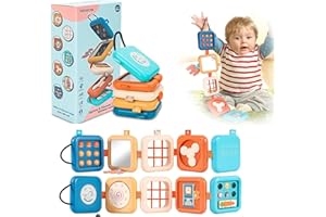 DARLEEYO Montessori Busy Board for 1-3 Years Old - Educational Baby Toddler Children Travel Toys for Car Plane Long Trip, Activity Sensory Gifts for Boys Girls 6-12 Months 1 2 3 Years for Birthday Christmas