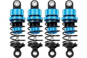 Runup RC Set di 4 ammortizzatori regolabili in lega di alluminio per 1/10 RC TT‑02, blu (55 mm)