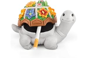 Grovind Cendrier tortue avec couvercle, Cendrier étanche sans fumée Ashtray d'extérieur pour la maison, le bureau et le patio Ashtray d'intérieur