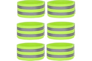 Lot de 6 Brassard Reflechissant, Bracelet Reflechissant, Bande Réfléchissante Brassard, Brassard Reflechissant Running pour Cyclisme, Course, Jogging, Marche, Moto