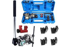 VEXNOOK Profesjonalny zestaw narzędzi do zaciskania przewodów hamulcowych – 45 stopni wydajny zestaw narzędzi do precyzyjnej produkcji przewodów hamulcowych i hydraulicznych z 4 narzynkami do pojedynczych