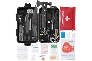 BILIPLE Zestaw survivalowy do użytku na zewnątrz, 70 w 1, profesjonalny zestaw awaryjny do użytku na świeżym powietrzu, w domu, zestaw noży klasy premium, wyposażenie survivalowe, na kemping, do bushcraftu