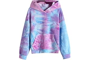 Arshiner Niña Sudaderas con Capucha Batik Sudadera de Manga Larga Moda Casual Primavera Sudadera con Capucha Delgada para Las niñas