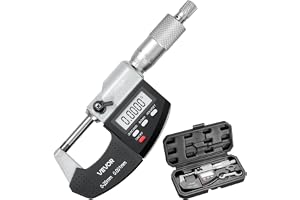 VEVOR Mikrometer, digital mätskruv, mätområde 0–25,4 mm, upplösning 0,001 mm, högsta precision 0,003 mm noggrannhet, LCD-skär