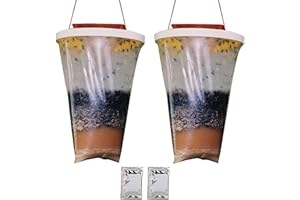 CSUNTIKULO 2 Pezzi Trappola per Antimosche da Interno Esterno, Cattura Mosche con Alimenti, Appendere Trappola per Mosche, Trappole per Mosche per Mosche per Interno, Esterno, Fattorie, Giardini