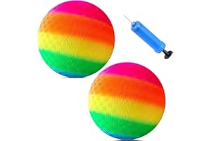 KERANEET 2 Stück PVC Regenbogen Ball Bouncy Kickbal Kinder Wasserball Strandball Kinder Spielball Wasserball Bouncy Ball für Backyard Park und Beach Outdoor Fun