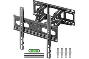 MOUNTUP TV Wall Bracket for Most 26-70 Inch LED, LCD, OLED Flat & Curved TV, Full Motion TV Mount with Swivels Tilts Extends Double Arm Holds up to 45kg, Max VESA 400x400mm, EU0092A