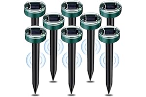 Jokresty Solar Mole Repellent Ultrasonic,8Pcs Solar Powered Mole Repeller,Sonic Mole Repeller IP65 Waterproof,Mole Deterrents for Gardens Lawn Get Rid of Moles,Gopher,Voles, Snakes,Rodents