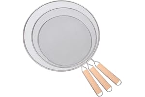 Myiosus Splash Guard 3 Pieces - Stainless Steel Splash Guard, Spritzschutz Pfannen Fettspritzschutz für Pfanne, Stainless Steel Fine Mesh, Grease or Water Splashes for Pans, Passend für Mopp