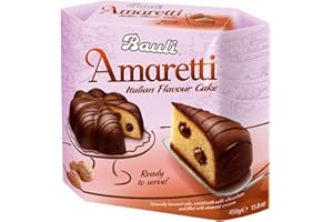 Bauli Italian Flavour Cake Amaretti mit Schokolade, italienischer Hefekuchen für Weihnachten, Weihnachtskuchen, Gebäck, 450g