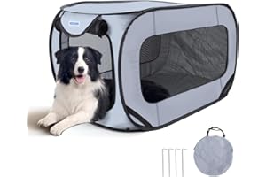 Nobleza Cage Portative pour Chien Chat de Voiture, Parc Pliable pour Chien, Clôture pour Animaux de compagnie en Tissu Oxford Imperméable Plaqué, Adaptée à l'intérieur et à l'extérieur, 93*54*54 cm