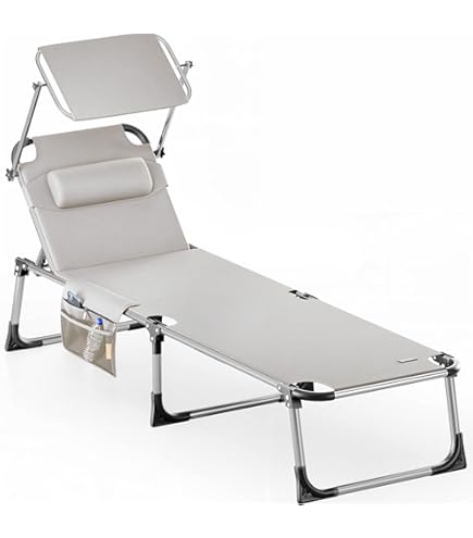 Lettino Prendisole BRUNNER Marbella High - Seduta Alta 48cm, Pieghevole, Portata 120kg, Nero/Grigio - Foto 7