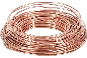 AYYDS Reiner Kupferdraht, Ø 0.5/0.8/1/1.5/2/2.5/3mm Blanker T2 Kupferdraht, 500g Kupferspule für Gartenarbeit, Reiner Kupferkabel für Elektrotechnik und DIY Handwerk (2mm-18m)